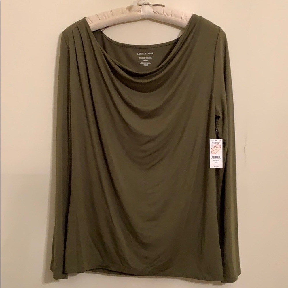 Lord & Taylor Olive blouse (never worn)